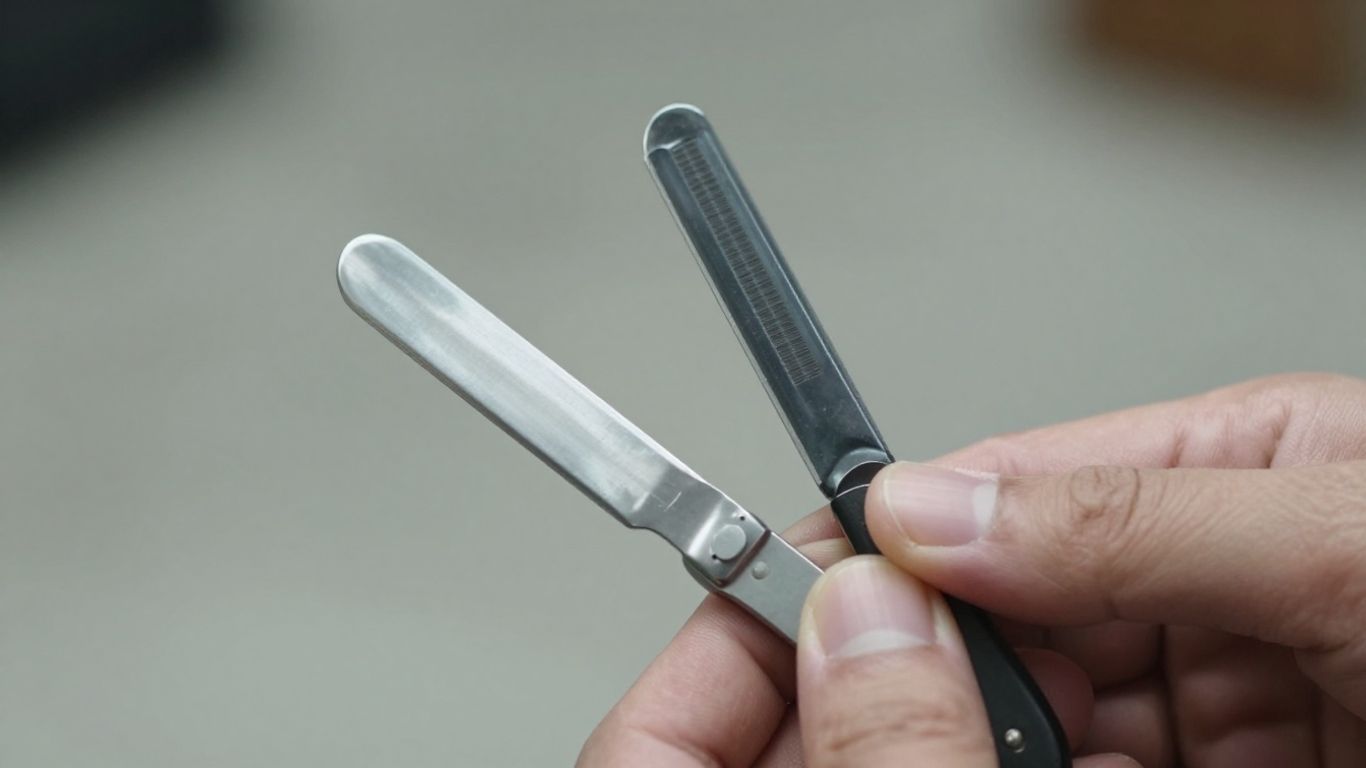 Single vs double edge razor blades held by barber