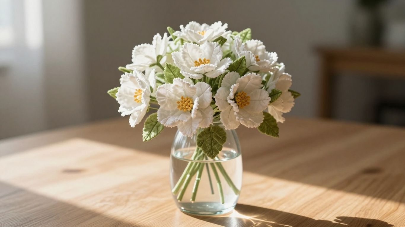 Handcrafted floral bouquet in a vase