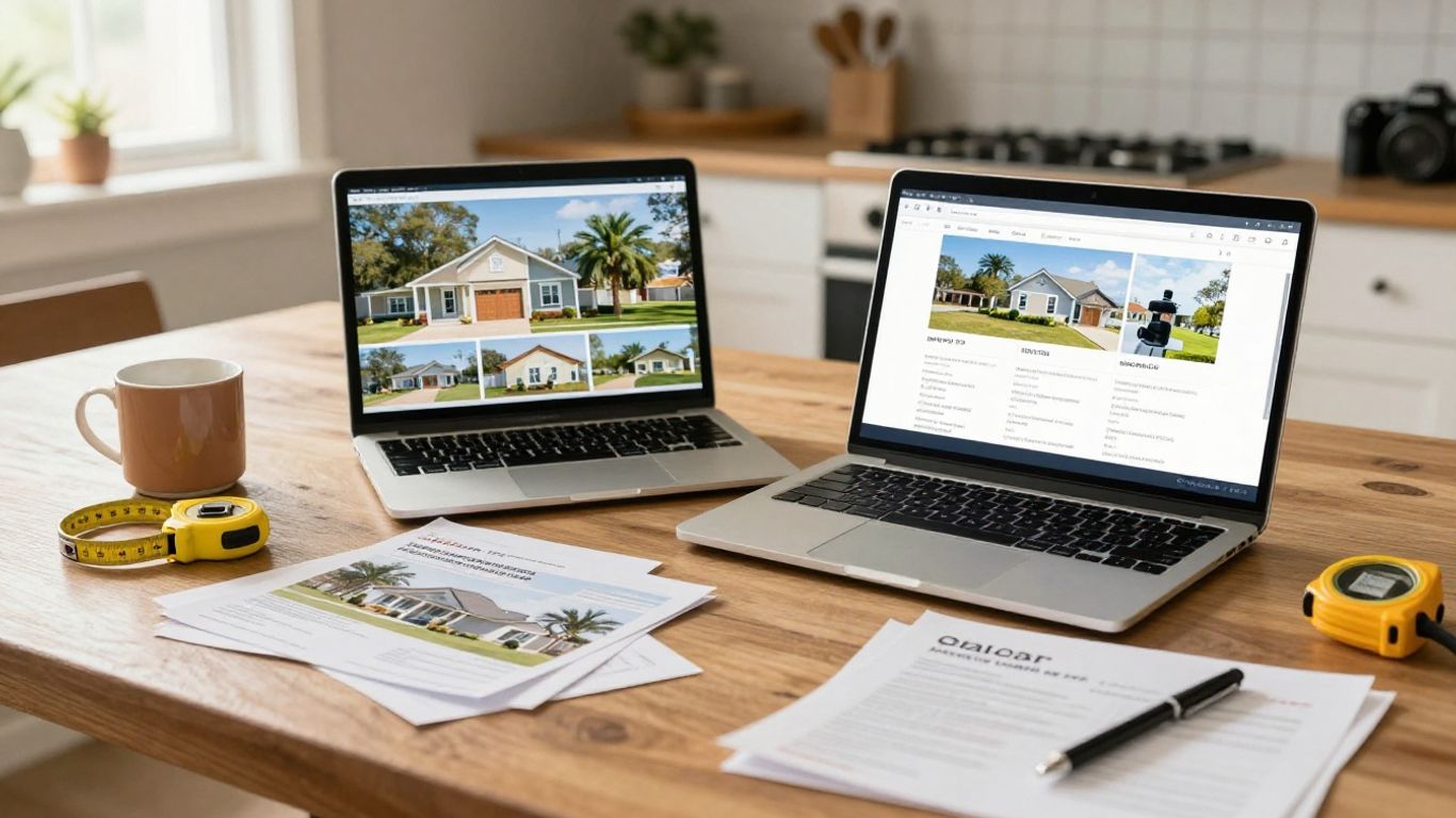 Listing dashboard with property photos