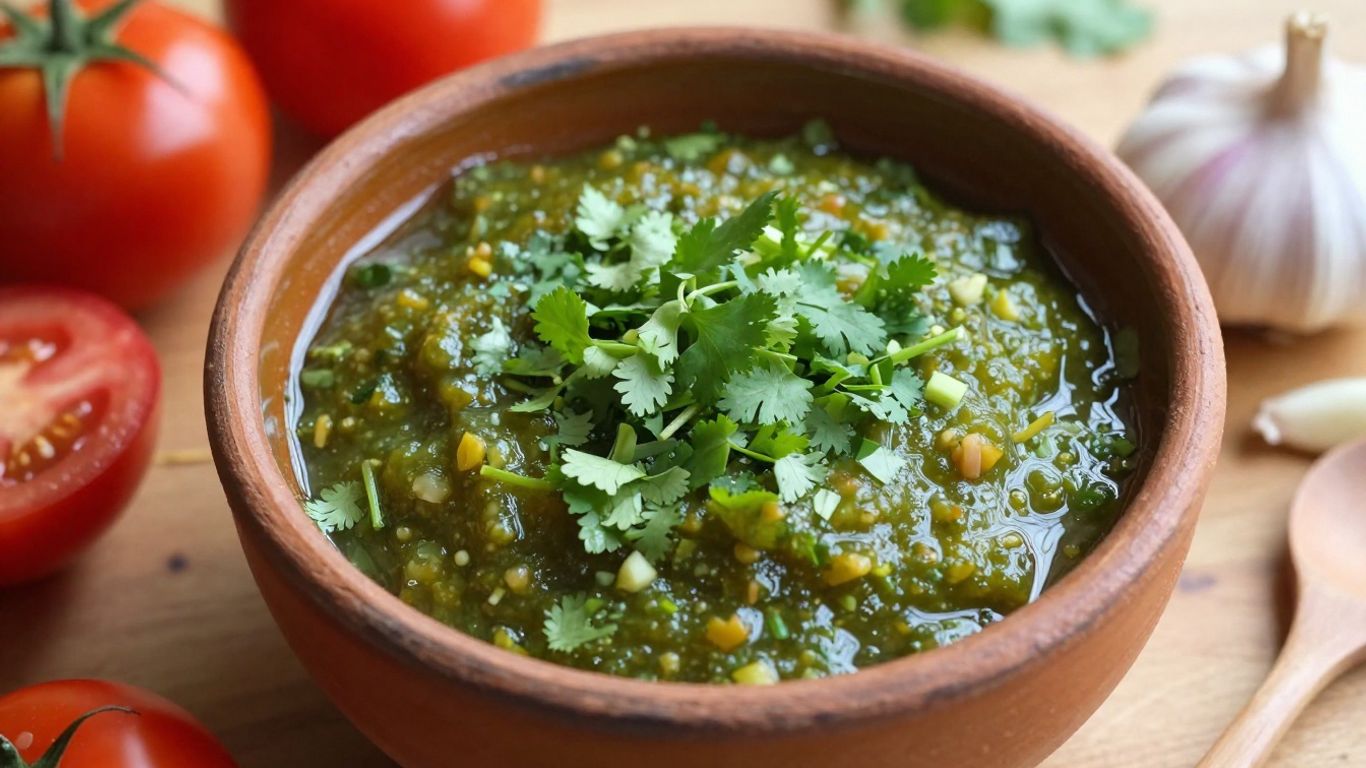 Hogao sauce with fresh ingredients in rustic bowl