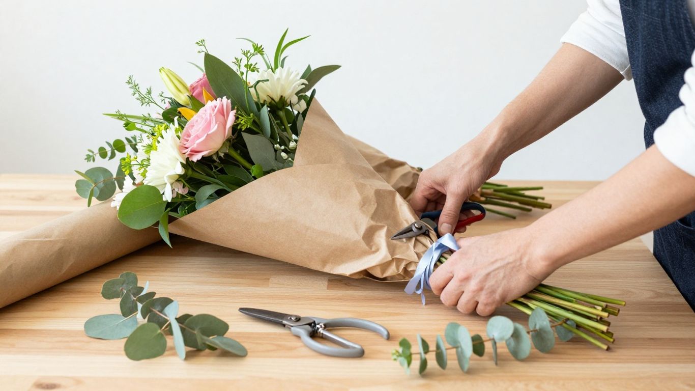 Fresh birthday flowers prepared for local delivery