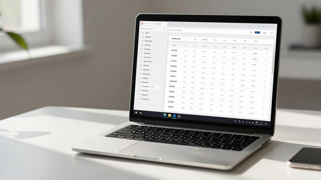 Modern digital payroll interface on laptop