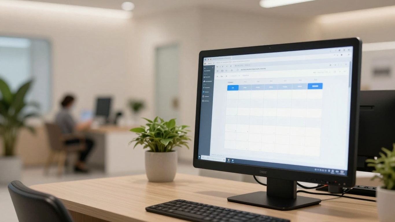 AI scheduling interface in a modern aesthetic clinic.