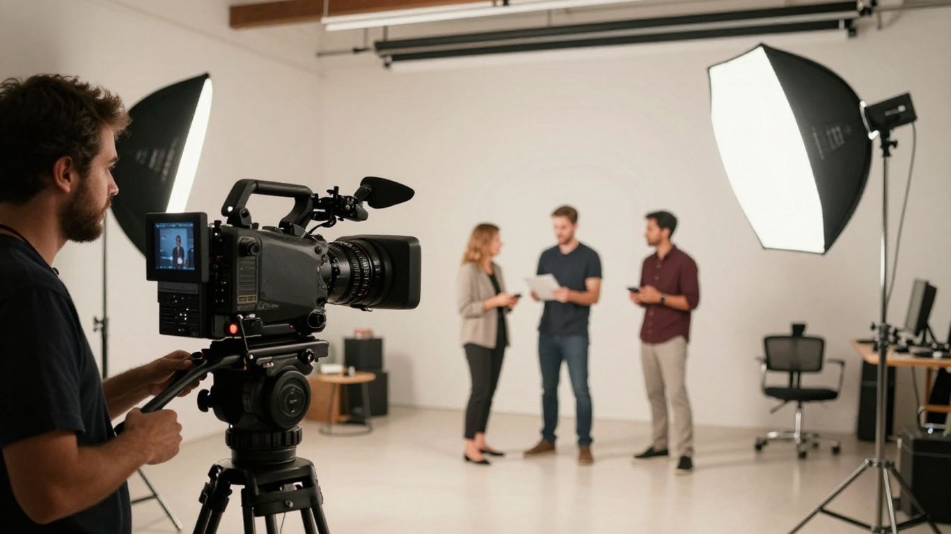Cinematic local video production crew filming a brand story