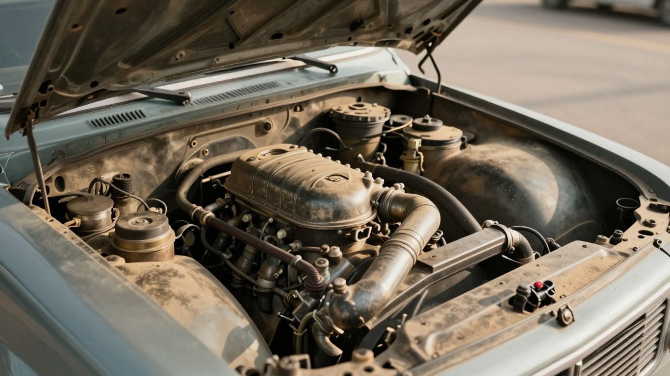 Underhood view of an engine bay