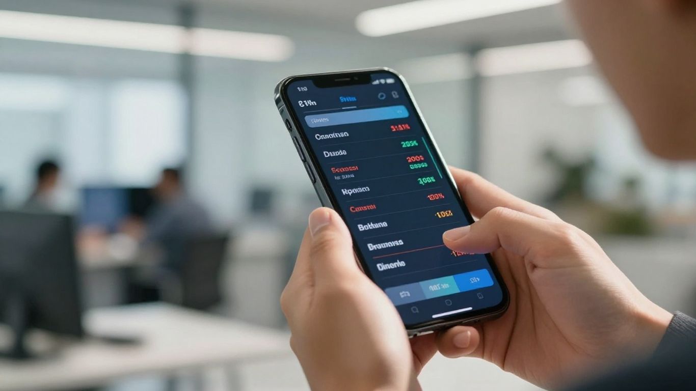 Beginner trading CFDs on a smartphone.