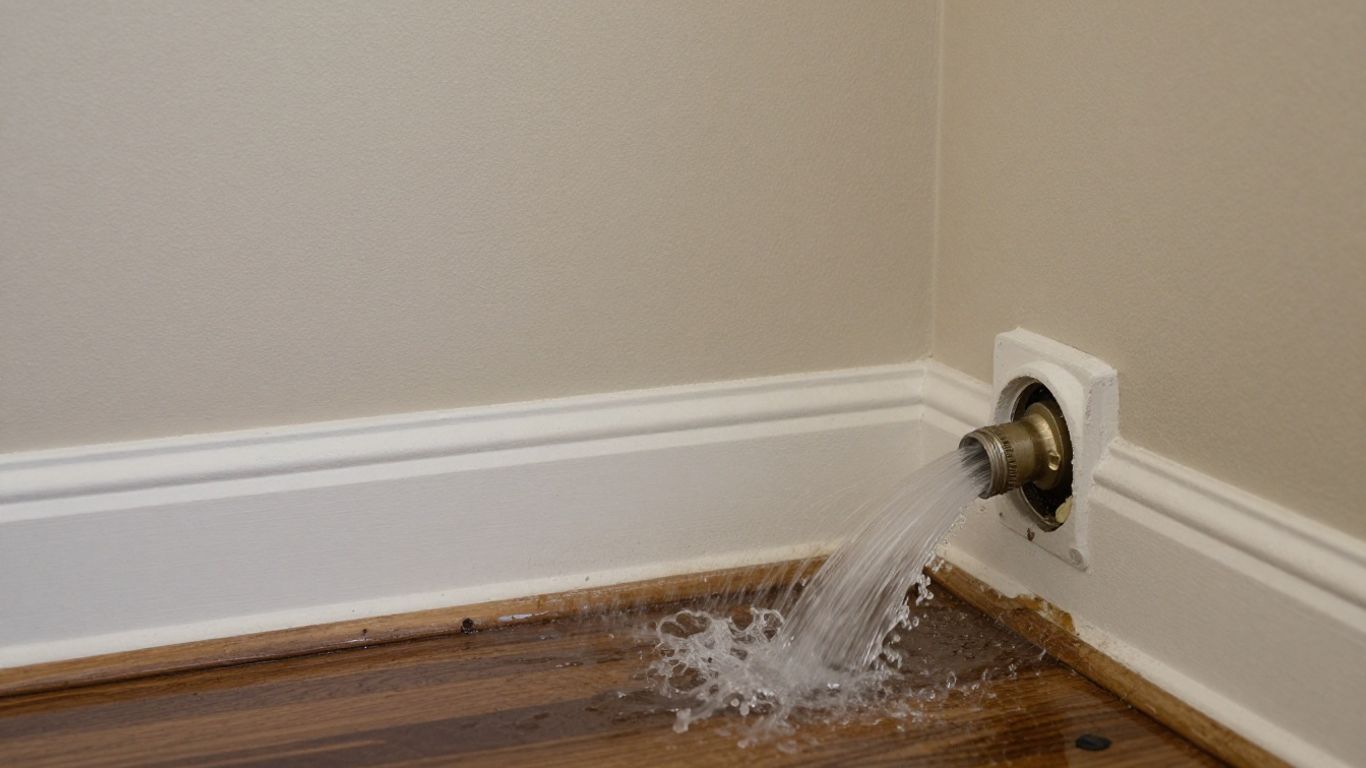 Burst pipe flooding a Dacula, Georgia home interior.
