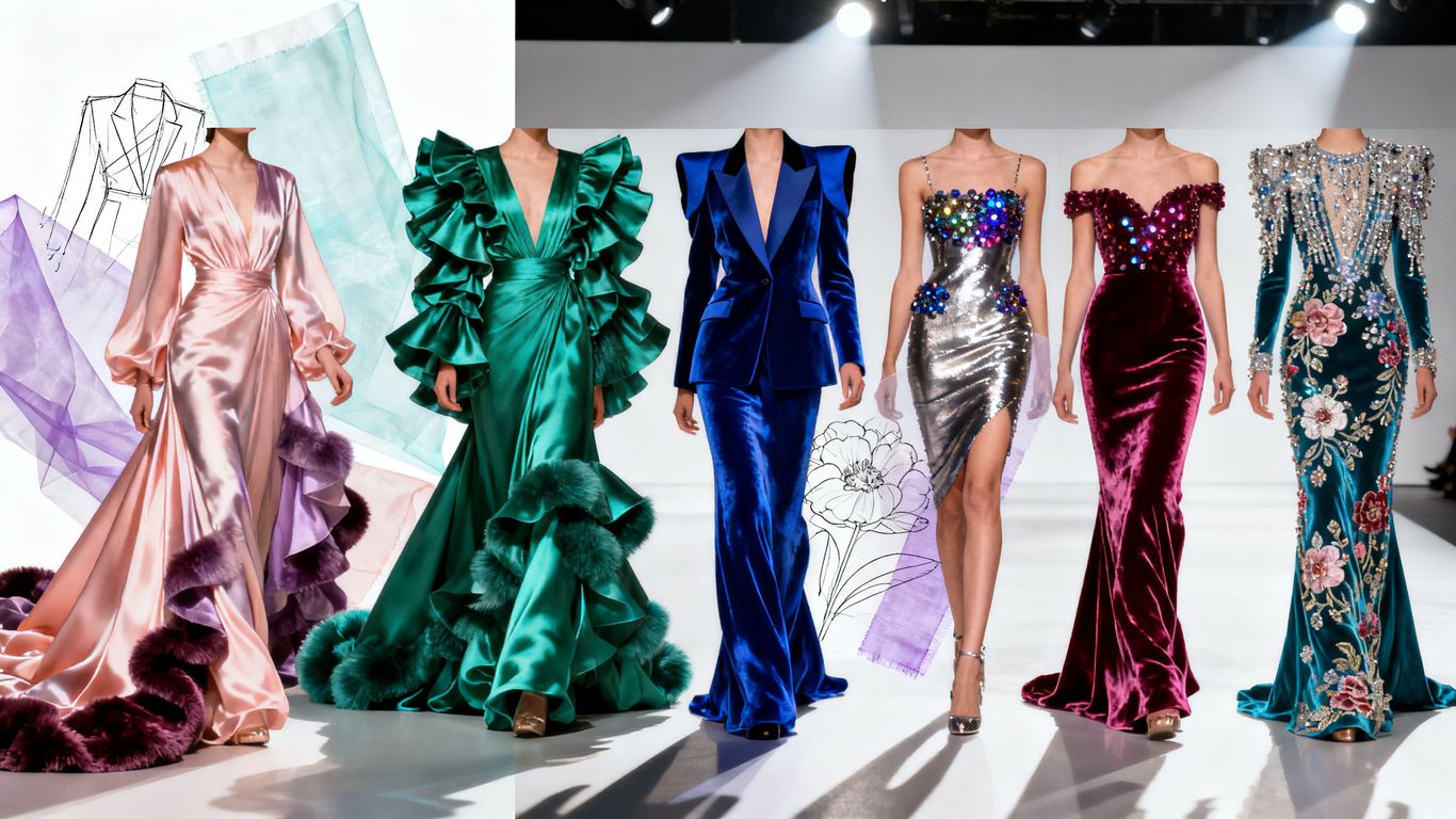 Runway fashion trends for 2026, elegant and luxurious styles.