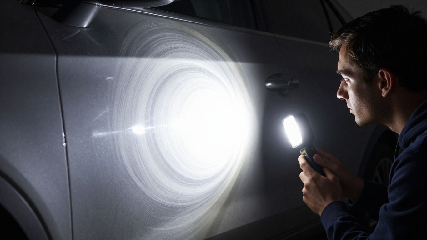 Assessing swirl marks on a dark vehicle