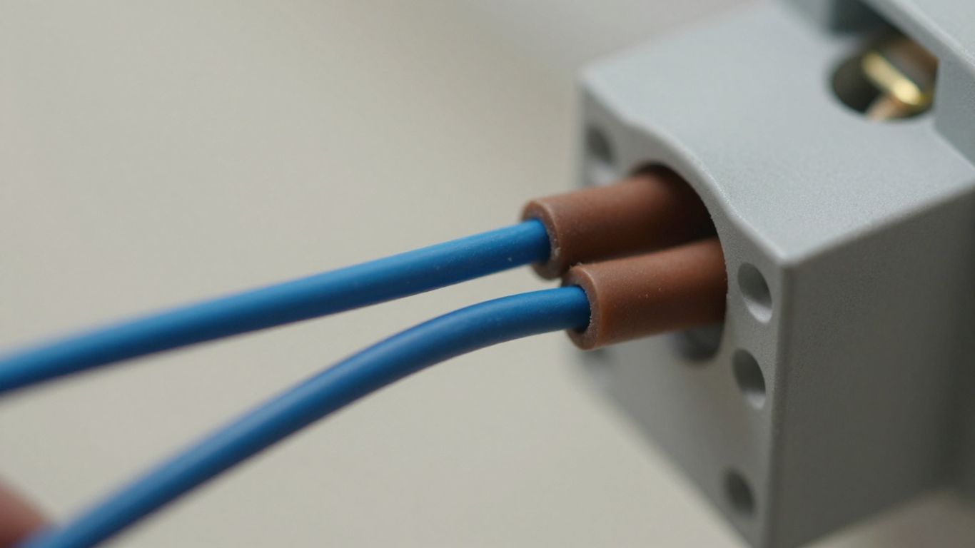 Connexion de fils électriques phase et neutre dans un tableau.