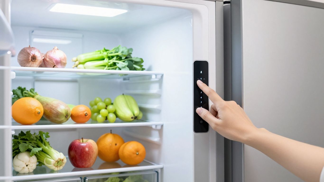 Réglage de température du réfrigérateur pour économiser l'énergie.