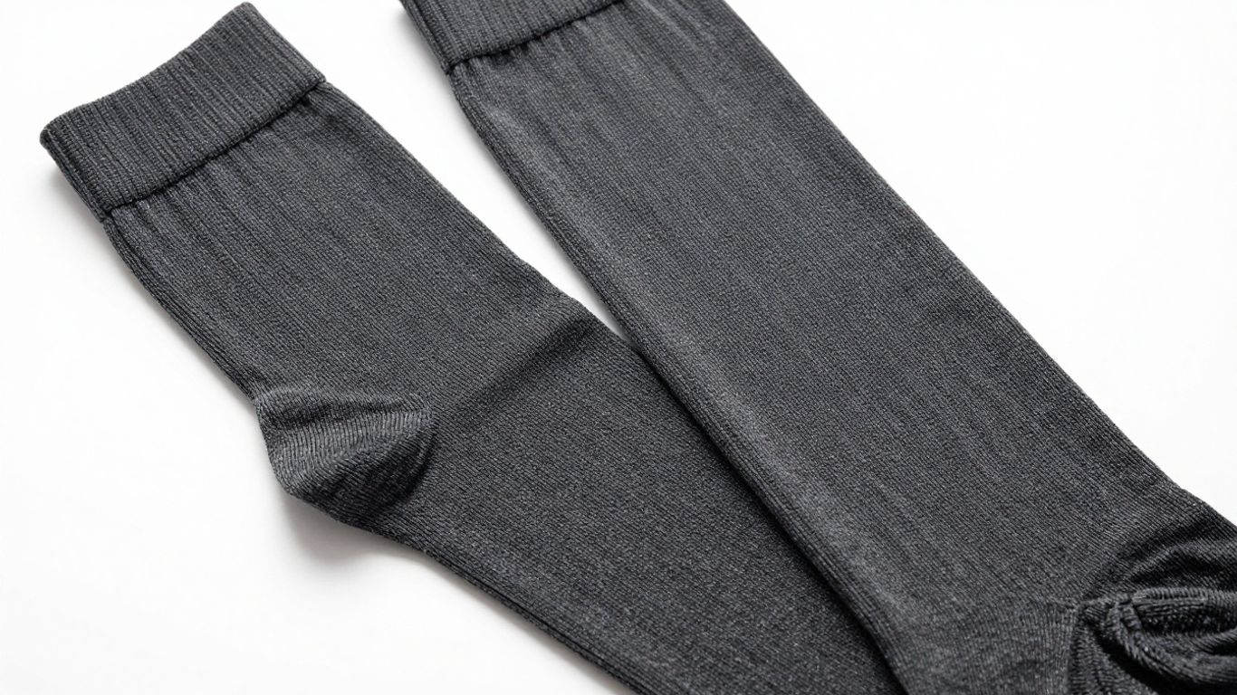 Over-the-calf compression socks for standing all day.