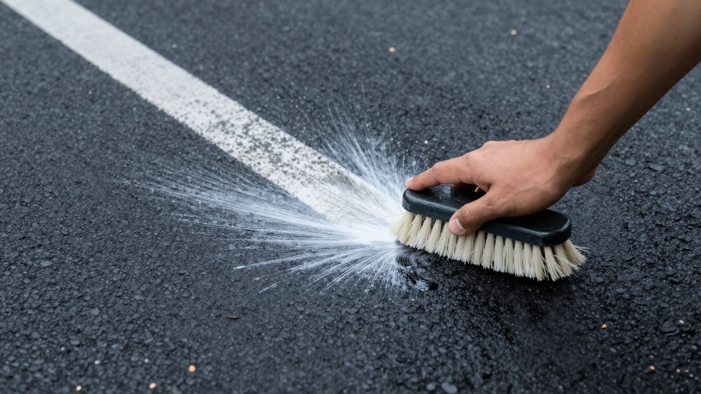 Cleaning oil stain from asphalt driveway