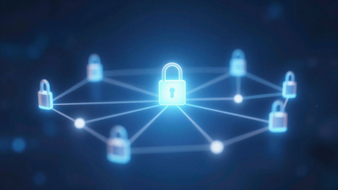 Digital padlock on interconnected network nodes