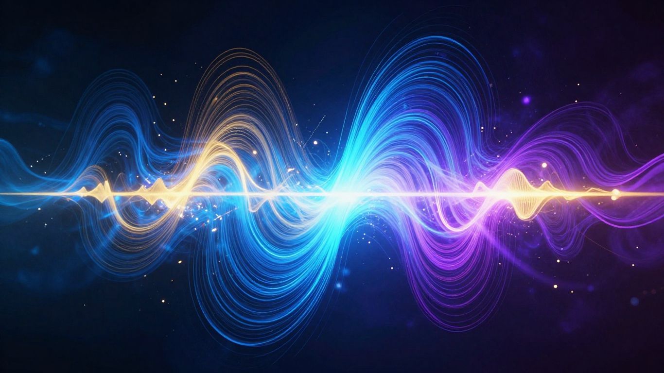 Abstract sound waves from a digital interface.