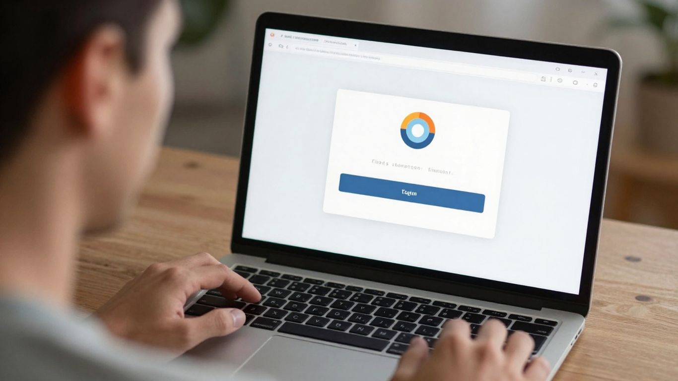 Person frustrated with laptop login screen