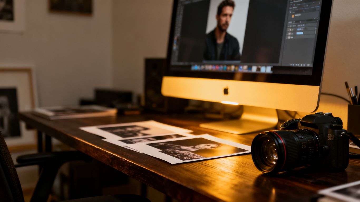 Private adult artwork studio with cinematic lighting