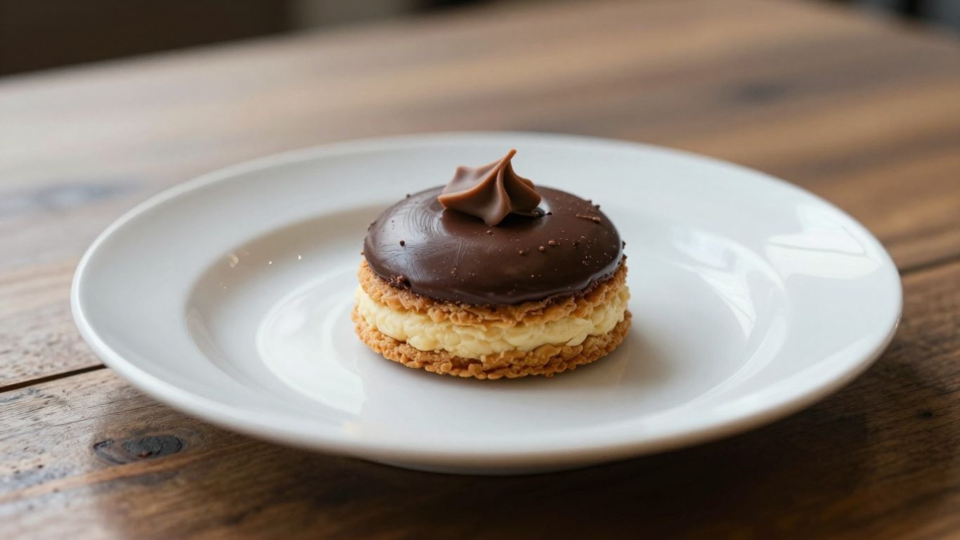 Gourmet dessert at La Gâterie restaurant in Spa, Belgium.