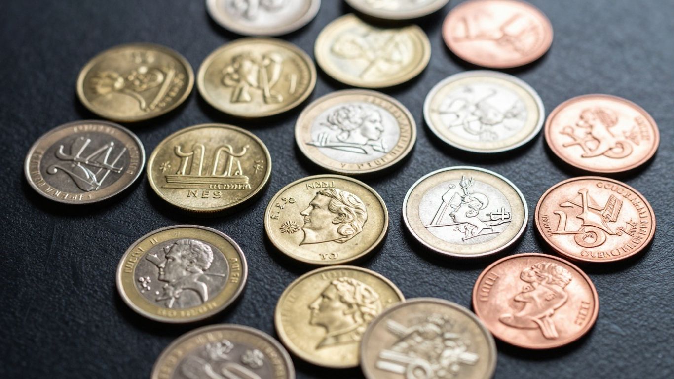 Collection of San Antonio coins for inventory and sale.