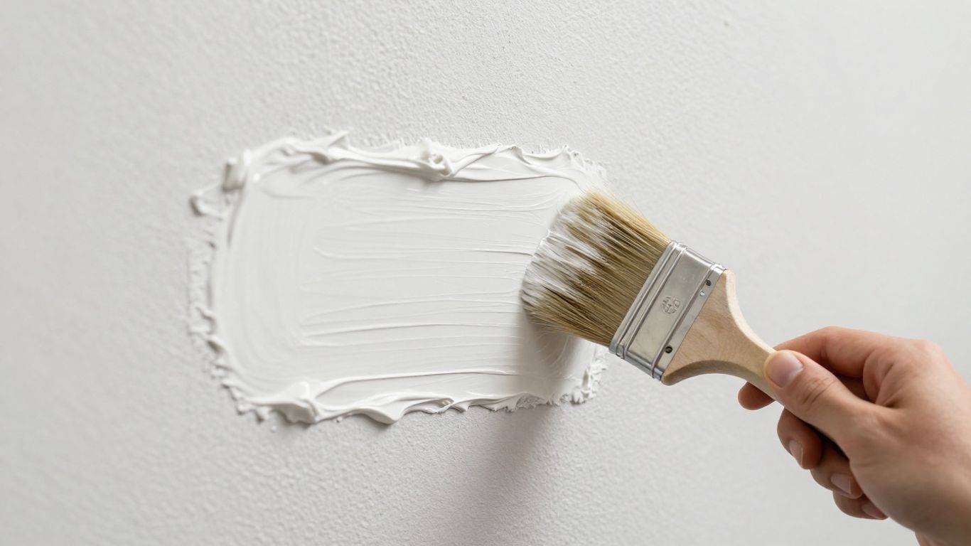 Painter applying durable exterior primer to a house wall.