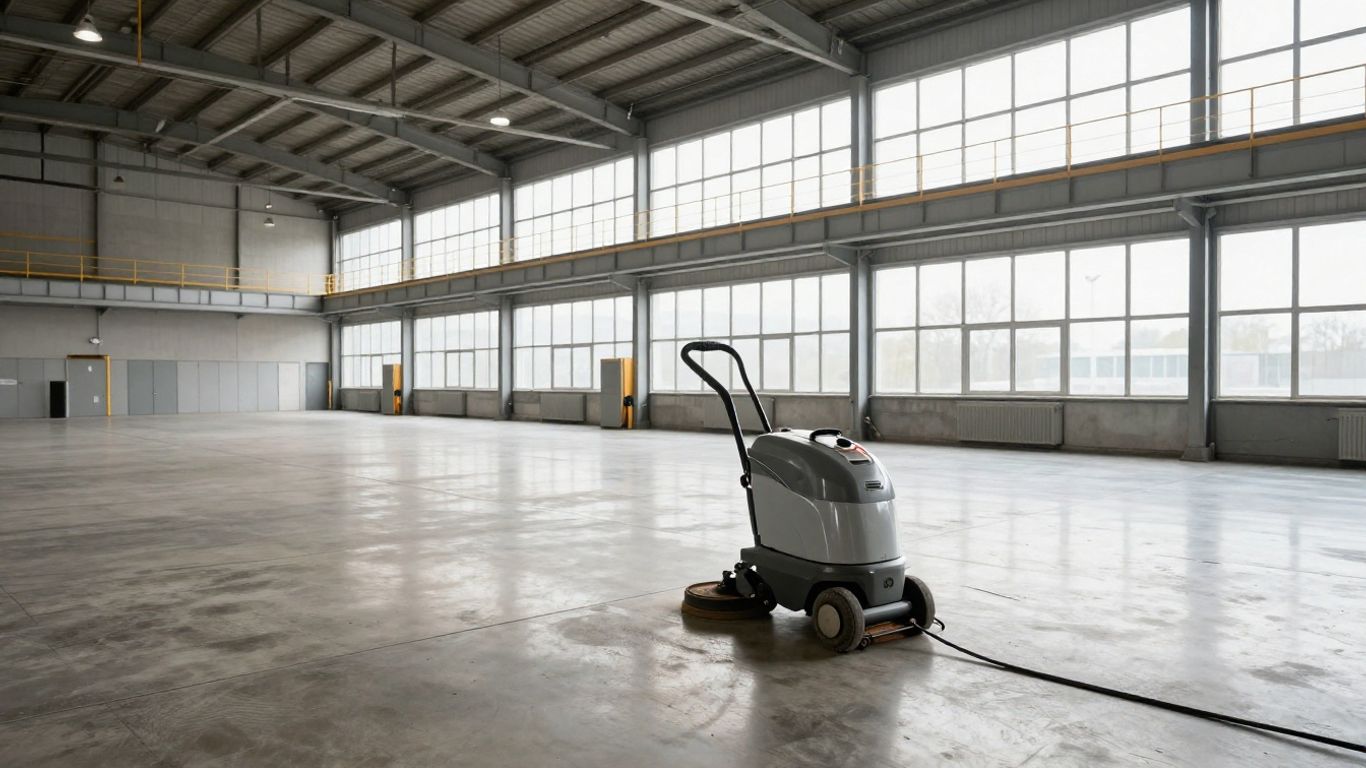 Agent entretenant un hall industriel wallon