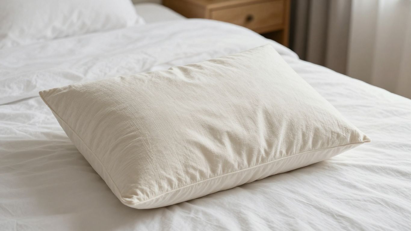Comfortable wedge pillow on a bed.