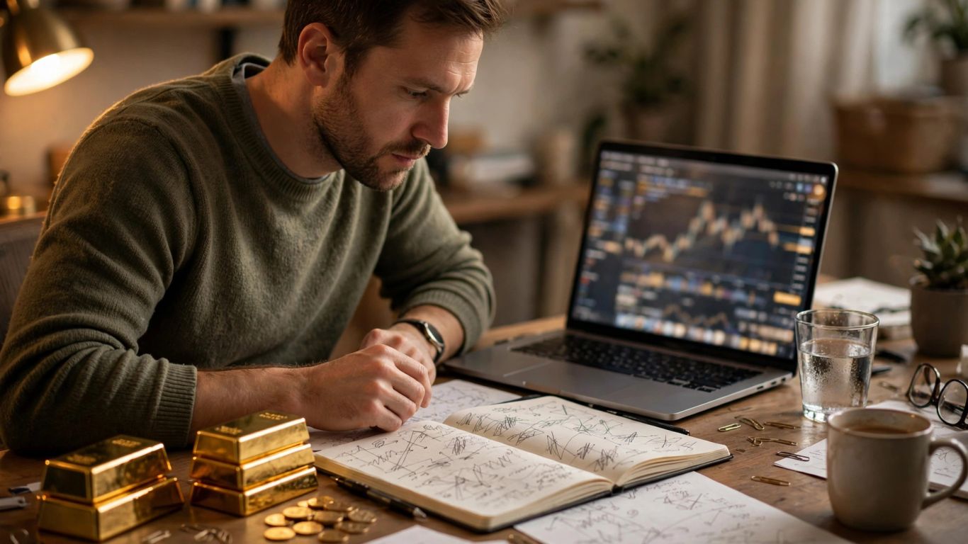 Gold trader comparing platform and account conditions
