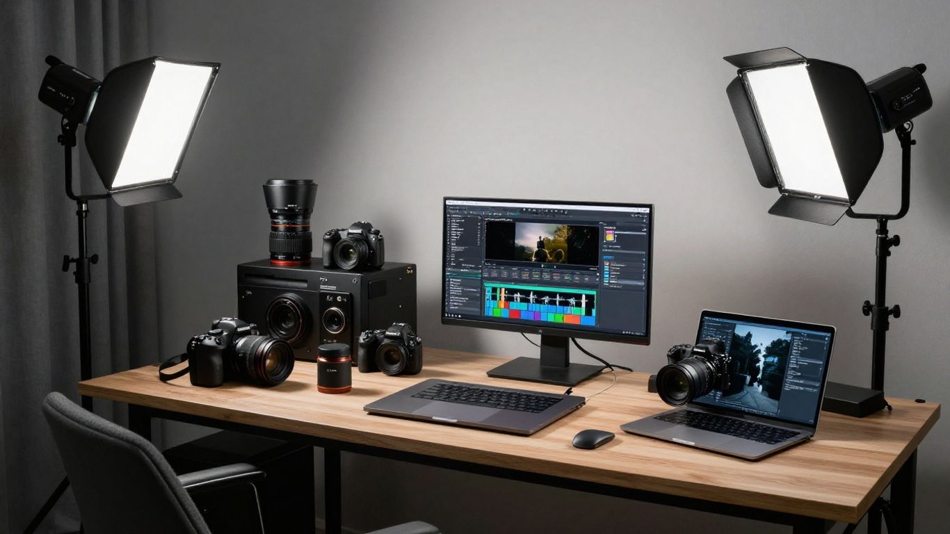 Studio setup for marketing content