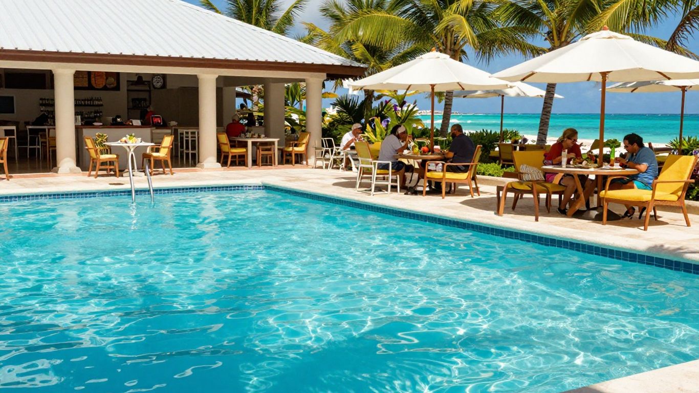 Poolside all inclusive resort dining scene
