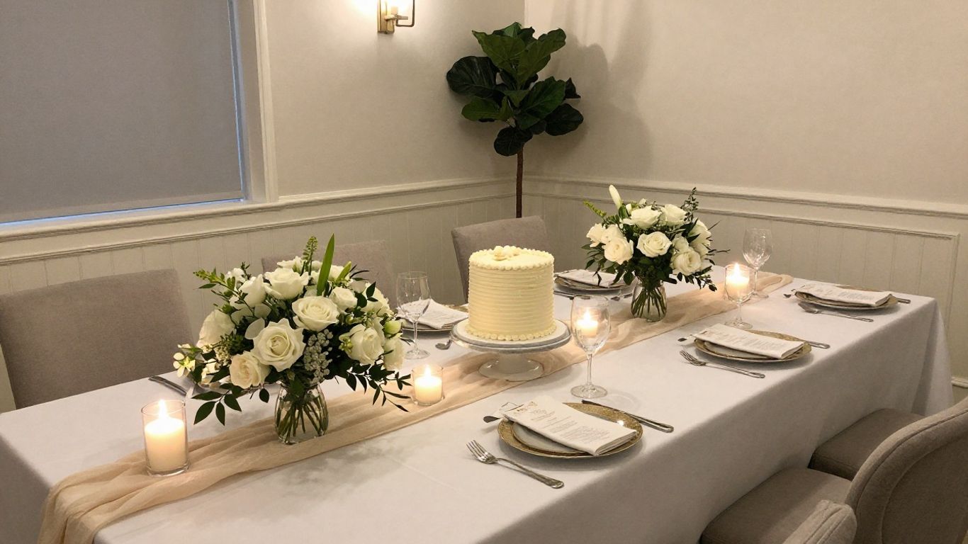Elegant baby shower venue in Dallas with floral decor.