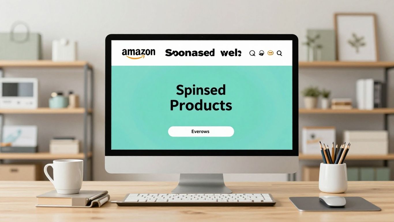 Amazon Sponsored Products display in a retail setting.