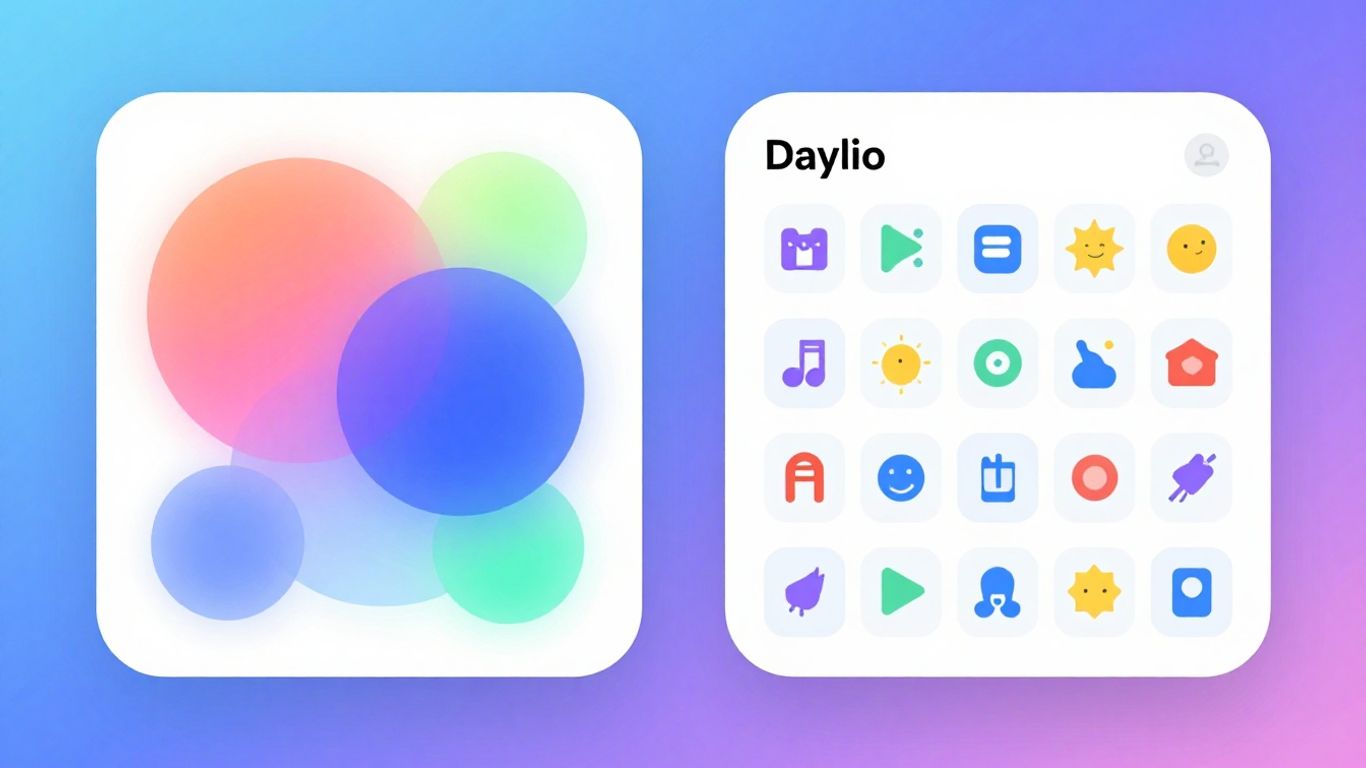 MoodMash and Daylio app interfaces side-by-side.