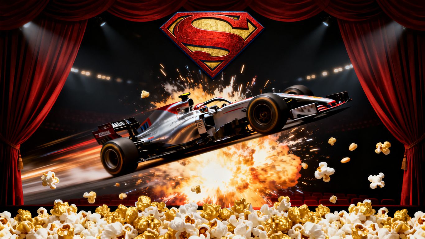 Superman, F1 car, and popcorn for 2025 movie lineup.