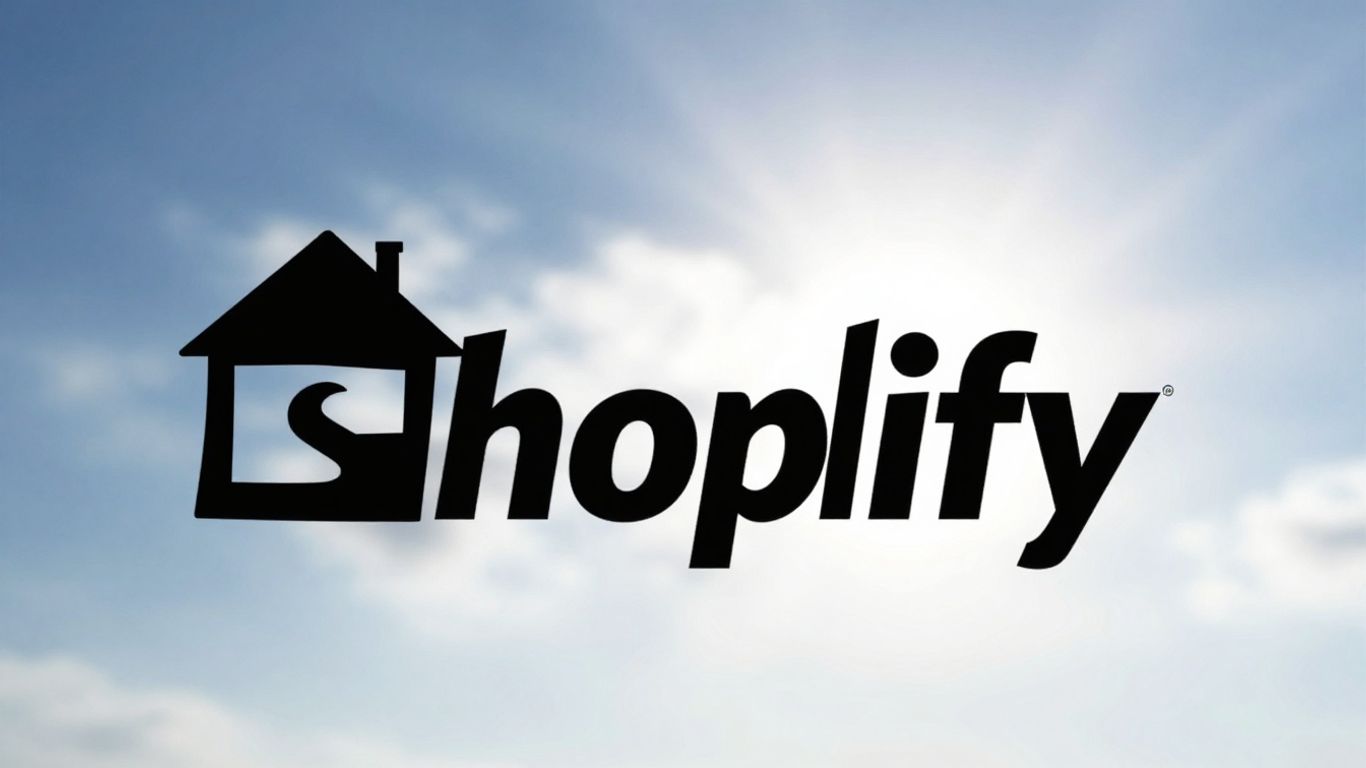 Logo Shopify na tle cyfrowym
