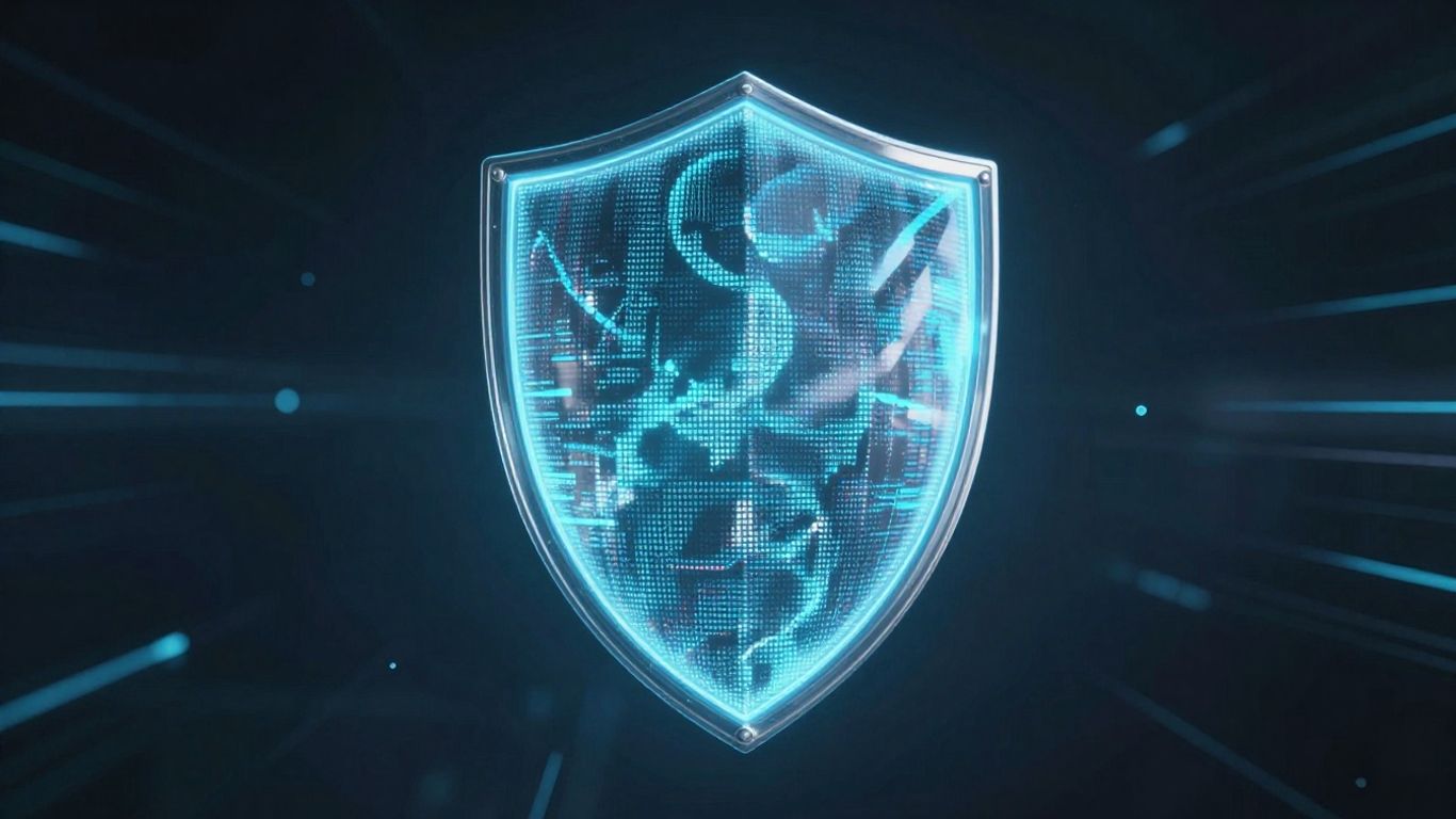 Escudo digital protegiendo datos sensibles.