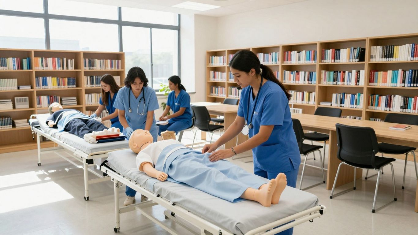 Community college medical training classroom