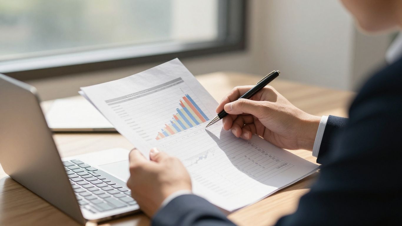 Financial documents and professional planning for fractional CRO services.