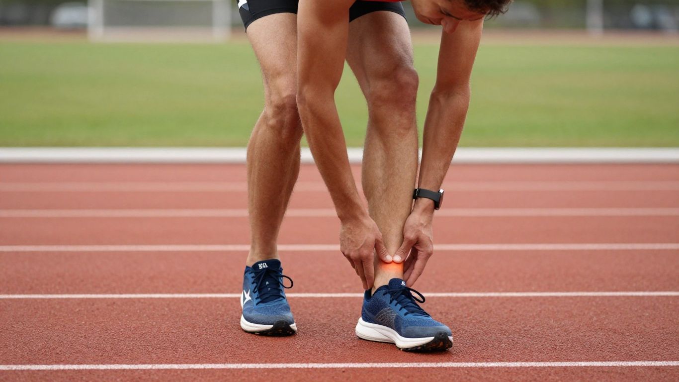 Runner modifying stride during Achilles tendonitis recovery