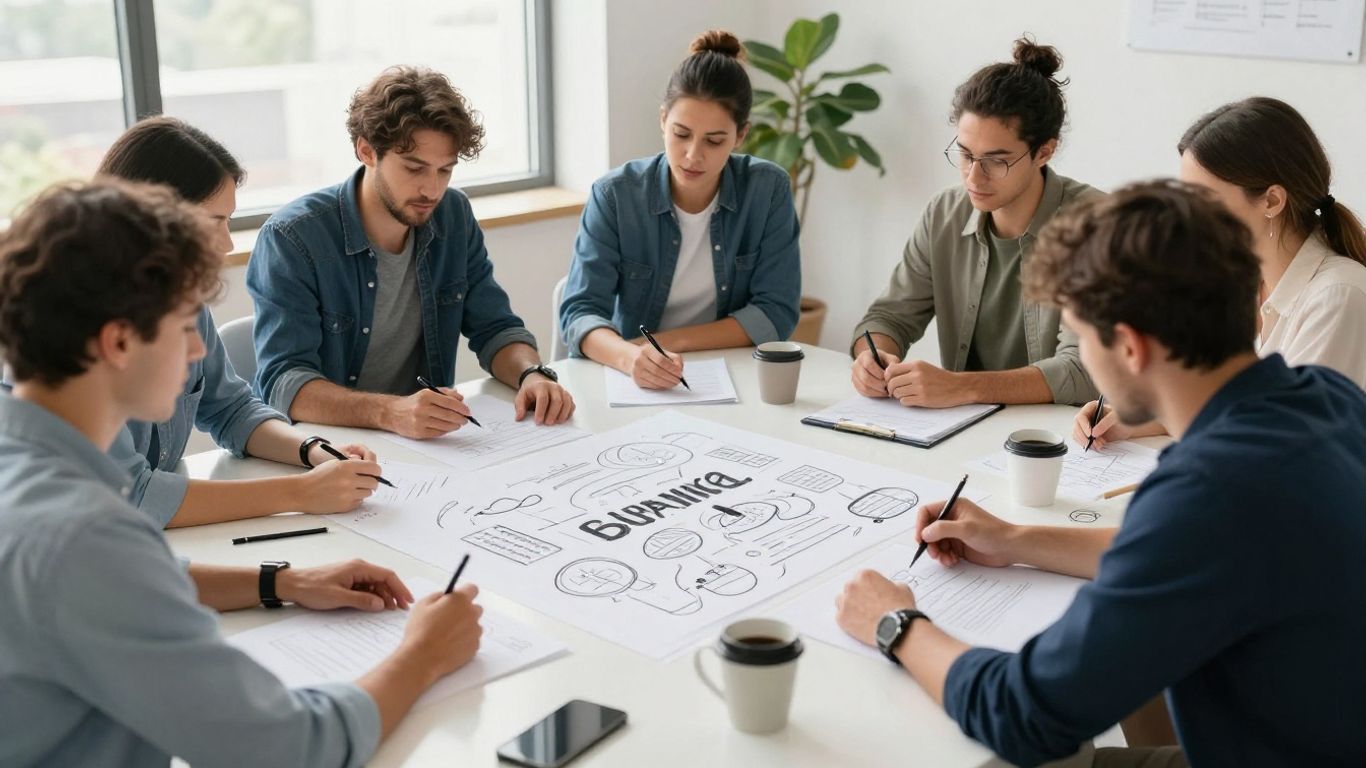 A team brainstorming content for a lead magnet