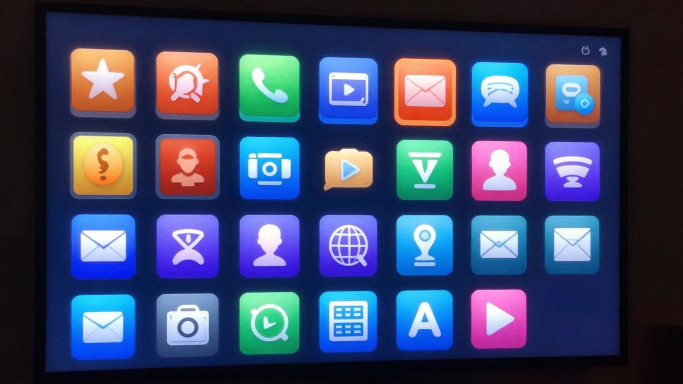شاشة تلفزيون تعرض قنوات IPTV ملونة