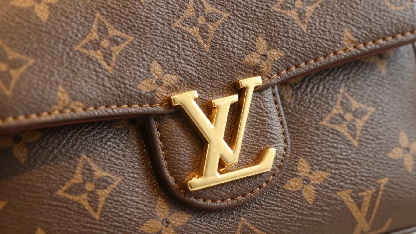 Luksuriøs designertaske med tydeligt logo og detaljer