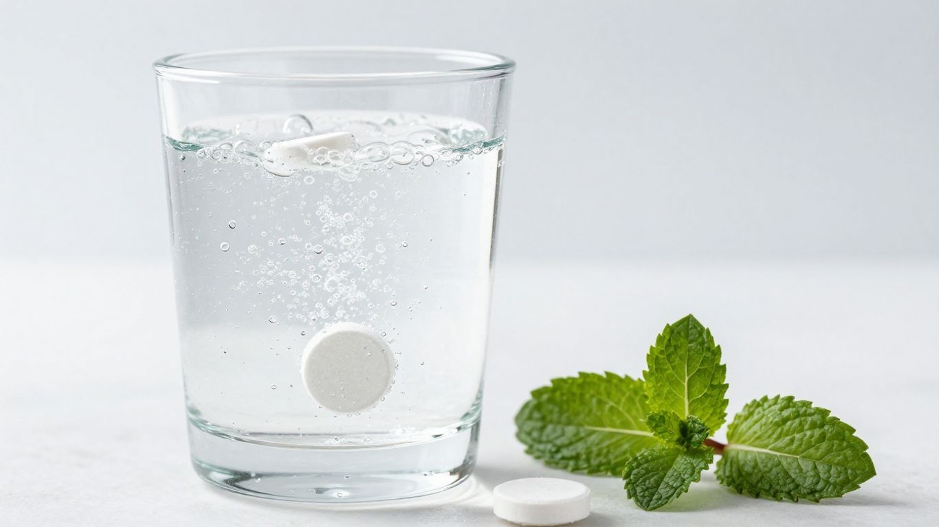 Magnesium effervescent tablet dissolving in water