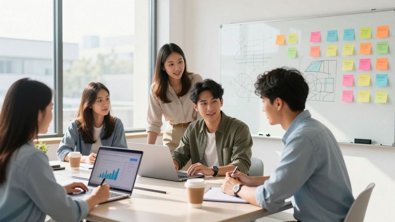 Australian entrepreneurs planning tech startup growth.