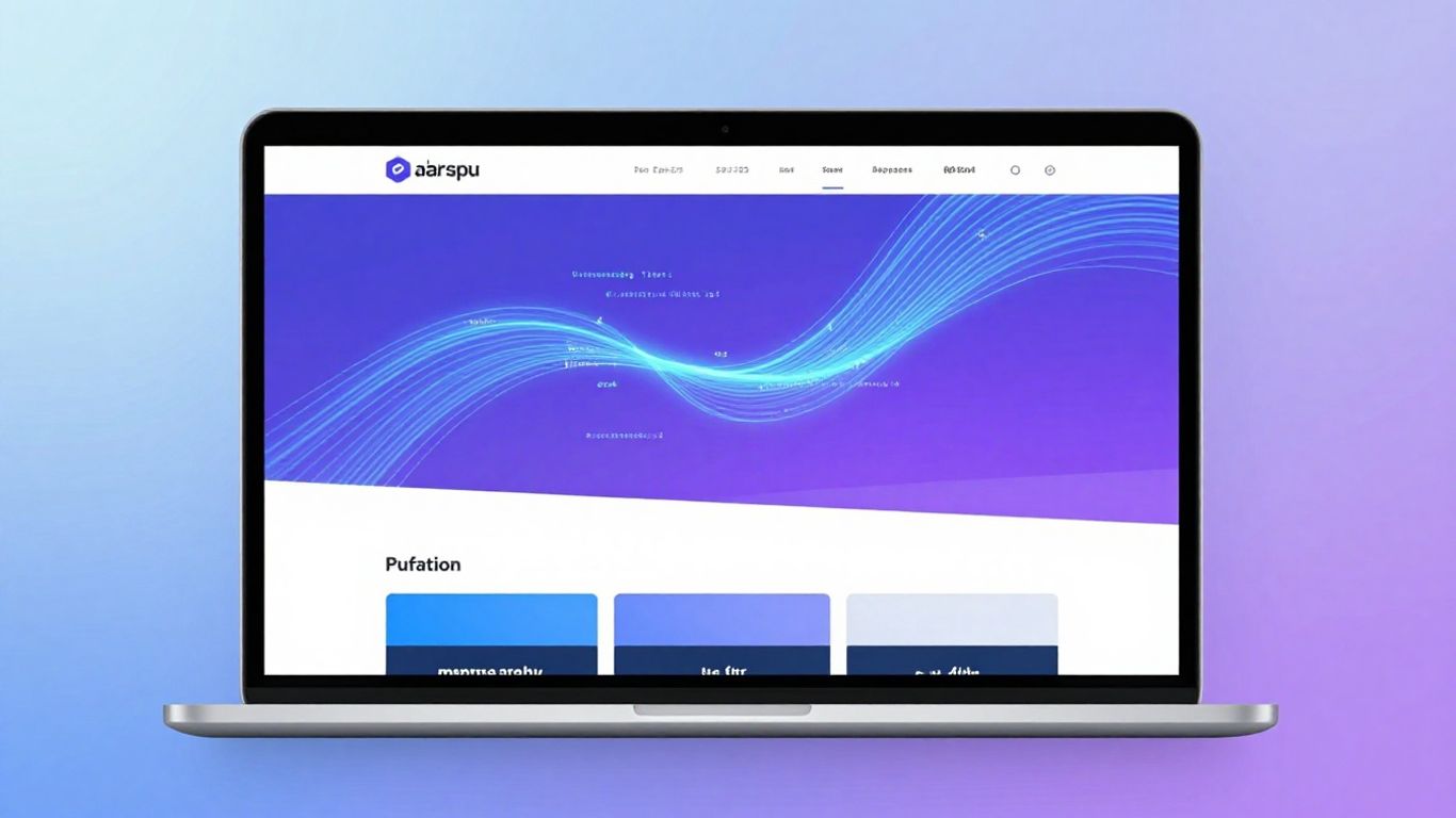 Modern website design on a laptop screen.