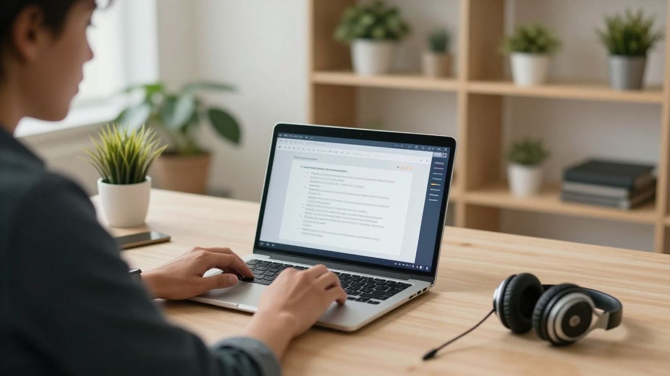 Employee learning at a modern workstation