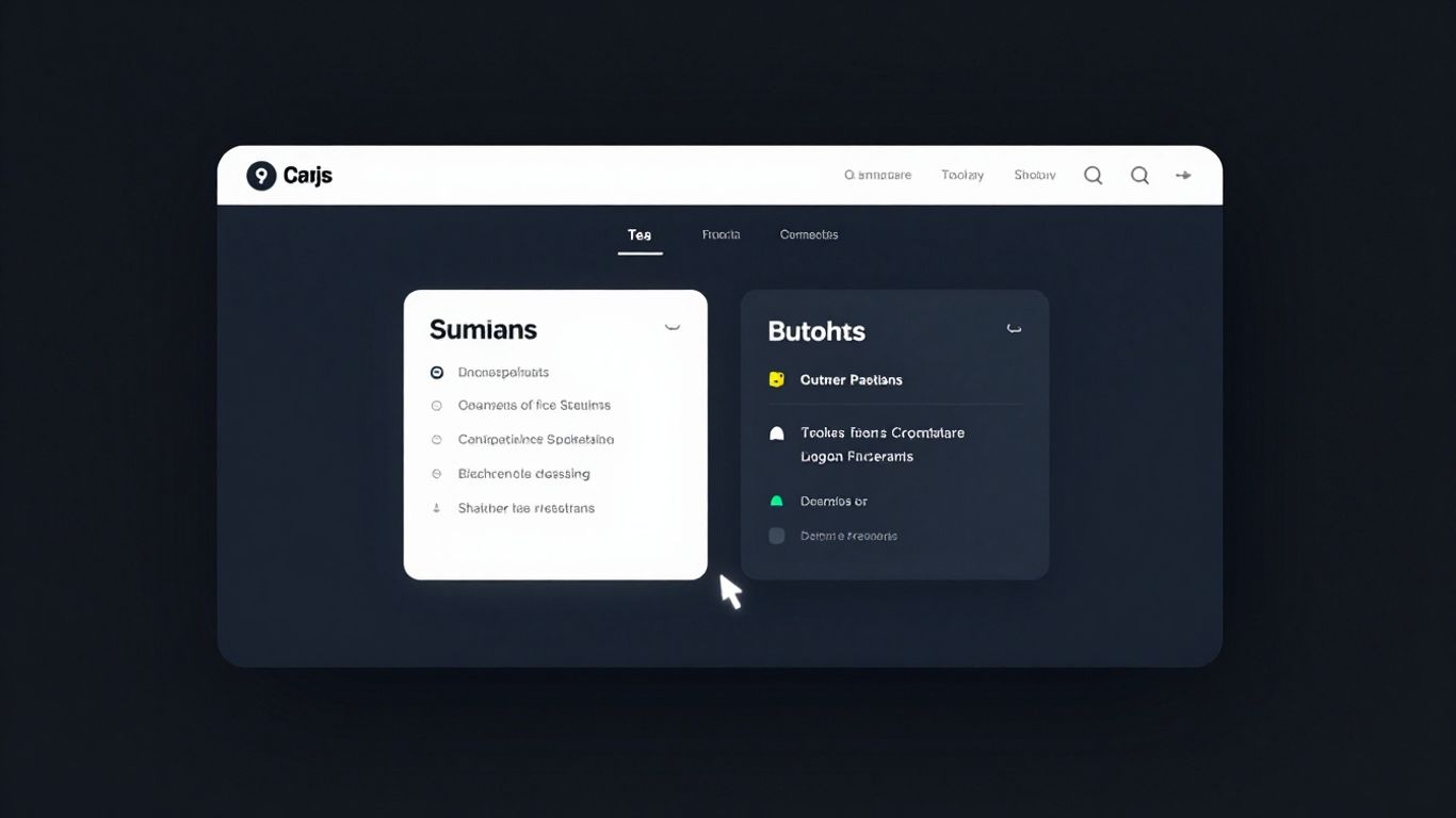 Interfaz de aplicación web con modo oscuro activado.