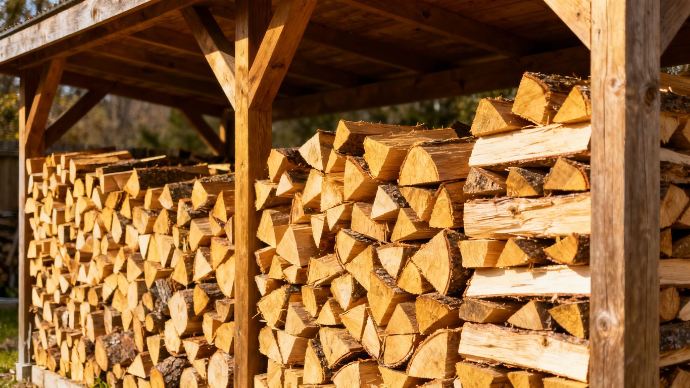 Stockage de bois en extérieur