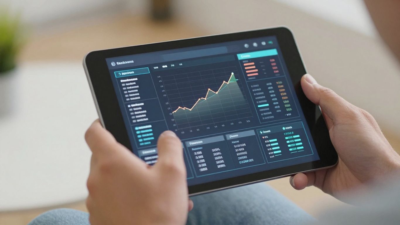 Hands holding tablet with VA TMS data.