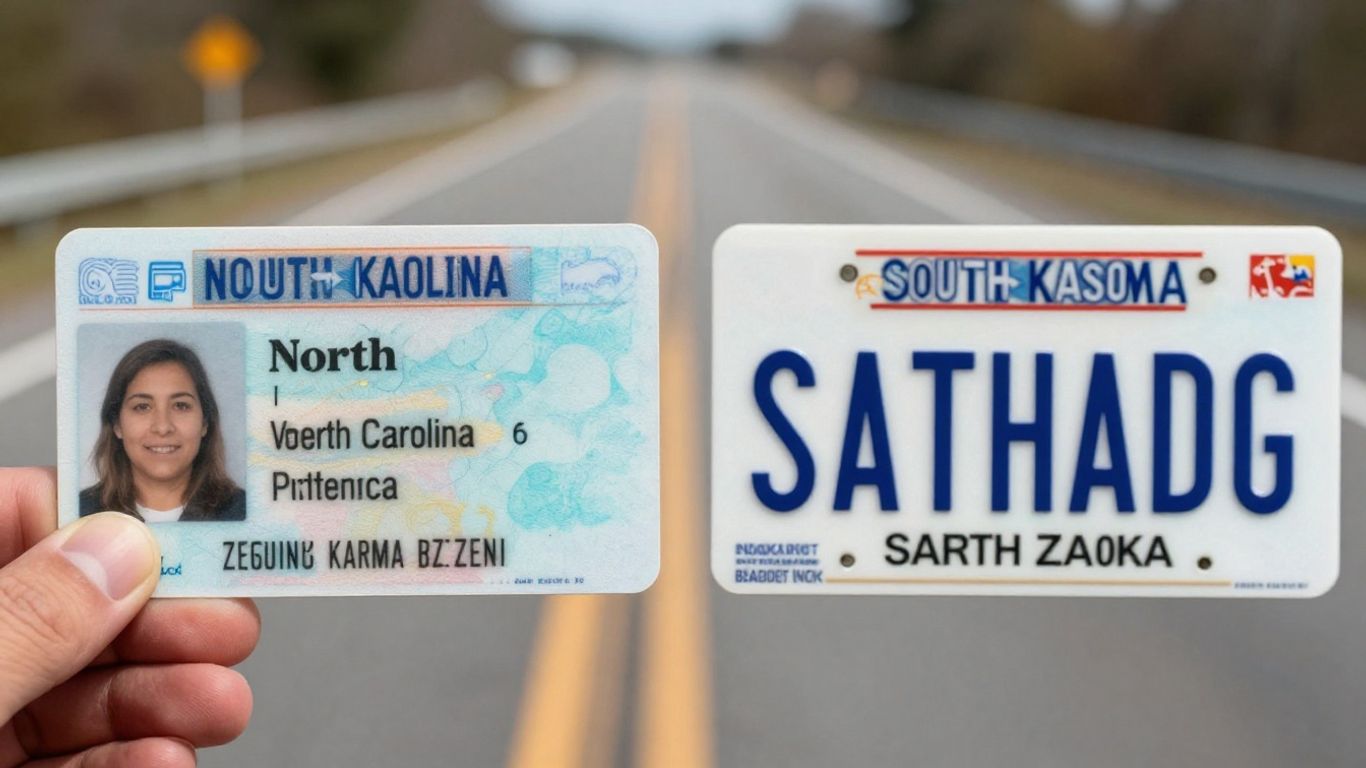 North Carolina license vs South Dakota license plate