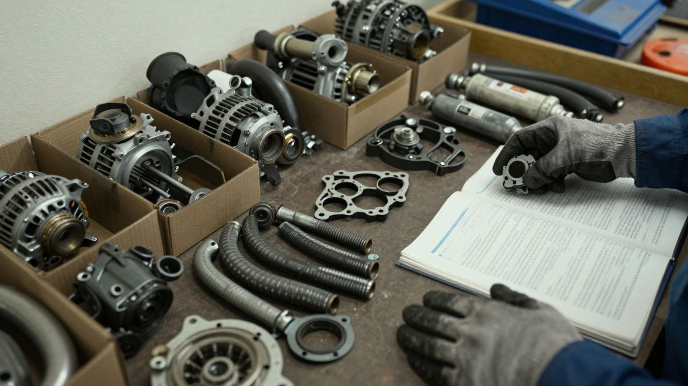 Engine parts supplier inventory and service counter